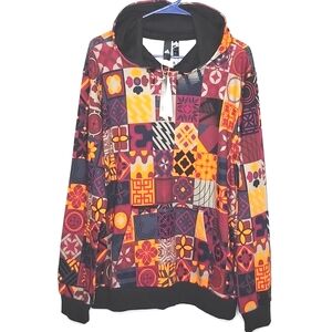 NWT Adidas Hoodie Colorful Graphic AOP Medium patchwork allover print.